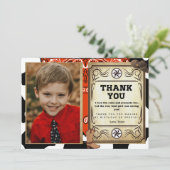 Bandana Cowboy Merci photo d'anniversaire (Debout devant)