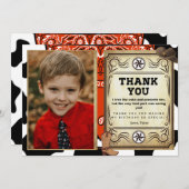 Bandana Cowboy Merci photo d'anniversaire (Devant / Derrière)