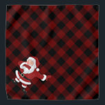 Bandana Dabbing Red Plaid Santa Claus | Fun Rustic Buffalo<br><div class="desc">Joli design de Noël avec le Père Noël en costume vert cool et festif sur buffle rustique plaid vert et noir bûcheron à damiers en vichy. Pour d'autres couleurs ou produits correspondants,  veuillez visiter le magasin JustFharryn Zazzle,  ou contacter le concepteur,  c/o Fharryn@yahoo.com Tous droits réservés. #zazzlemade</div>