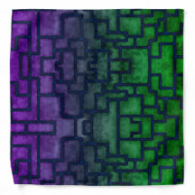 Bandana de l'angle de carré vert pourpre