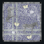 Bandana Design moderne Eclectique Bleu foncé gris<br><div class="desc">Le bandana en chiffon élégant et moderne présente un design chic et éclectique bohème avec zèbres,  papillons,  silhouette empreinte de léopard et florale en bleu foncé et gris et une élégante bordure en motif noir et blanc. Conçu exclusivement pour vous par Happy Dolphin Studio.</div>