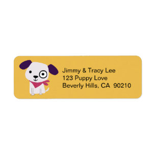 Bandana Doggy, Étiquette de adresse, jaune