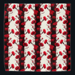 Bandana Élégante carnation de rayures florales Noir Rouge<br><div class="desc">Beau et motif graphique de oeillets colorés. Cette élégante oeuvre d'art a été réalisée à partir d'une ancienne carte postale photographique et a été soigneusement numériquement pour améliorer sa beauté. Découvrez d'autres beaux accessoires floraux dans mon magasin FLOWER POWER !</div>