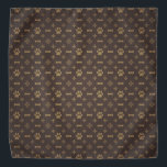 Bandana Empreinte de patte et os Motif sans fil<br><div class="desc">motif élégant pour montrer l'amour de vos animaux.</div>