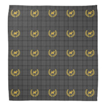 Gold Scotty et Wreath Charcoal Plaid