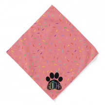 "Gotcha" Empreinte de patte rose Confetti Bandanna