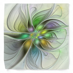 Bandana Imaginaire coloré Fleur moderne Abstrait Fractal
