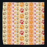 Bandana Imprimantes pour animaux<br><div class="desc">Une impression orange brillante et colorée de pattes paraîtra géniale sur un laboratoire ou un chien d'or.</div>