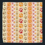 Bandana Imprimantes pour animaux<br><div class="desc">Une impression orange brillante et colorée de pattes paraîtra géniale sur un laboratoire ou un chien d'or.</div>