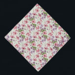 Bandana Jardin Floral Modèle Personnalisé Nom de l'animal<br><div class="desc">Un joli motif floral,  personnalisé avec le nom de votre animal. Décoré d'aquarelles rose girly et violet pastel,  ce bandana vous surprendra ! Offrez-vous une écharpe "Maman et Moi" assortie avec votre propre nom.</div>