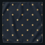 Bandana Joli motif, étoiles dorées étincelantes sur noir<br><div class="desc">Joli motif,  étoiles dorées pétillantes sur arrière - plan noir contrasté</div>