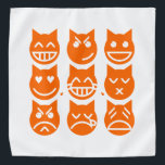 Bandana Les 9 vies du chat Emoji<br><div class="desc">Les Neuf Vies des Chats Emoji ~ Grinning, Smirking, Sourire, Amour, Larmes de Joie, Baiser, Pousser, Pleurer et s'épuiser. Globe Trotters se spécialise dans l'imagerie idiosyncratique du monde entier. Vous y trouverez des Cartes de Voeux, Cartes Postales, Posters, Mousepads et plus encore.</div>