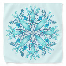 Mandala floral - Fléau de neige bleu turquoise Boh