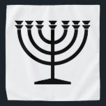 Bandana Menorah juive (symbole du judaïsme)<br><div class="desc">Ce dessin illustre une menorah, utilisée par les Juifs pour célébrer les huit jours fériés d'Hanoukka. La menorah est un chandelier à neuf branches qui est allumé pendant Hanoukka. Huit des neuf branches ont des lumières (bougies ou lampes à huile) qui symbolisent les huit nuits du jour férié ; chaque...</div>