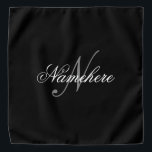 Bandana Monogramme de nom noir et blanc personnalisé uniqu<br><div class="desc">Personnalisé Unique Noir et Blanc Nom Monogramme Design pour tout le monde.</div>