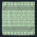 Bandana Motif Aztèque Vert mignon Imprimer Animal de compa<br><div class="desc">Motif Aztèque branché. Impression noire sur arrière - plan vert.</div>