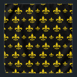 Bandana Motif Black and Gold Fleur de Lis<br><div class="desc">Motif Black and Gold Fleur de Lis</div>