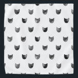Bandana Motif Chic Cute Cat noir et blanc<br><div class="desc">Motif Chic Cute Cat noir et blanc</div>