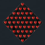 Bandana Motif coeur rouge sur noir<br><div class="desc">Motif coeur rouge sur noir</div>