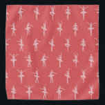 Bandana Motif Dancing Pink Ballerinas<br><div class="desc">Elégant et charmant ballet rose motif de ballerines stylisées rose pâle et poussiéreux en six poses silhouette sur un arrière - plan blanc. Belle ballerine cadeau ou décor de ballet pour danseurs de ballet et leurs animaux de compagnie.</div>