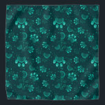 Bandana motif Empreinte de patte en vert<br><div class="desc">motif Empreinte de patte en vert</div>
