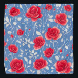 Bandana Motif floral bleu et rouge chic<br><div class="desc">Cette impression florale d'aquarelle moderne dans les tons bleu et rouge est parfaite pour ajouter une touche contemporaine à vos produits. Les lignes épurées et les couleurs fraîches rendent ce design parfait pour toute décoration moderne de maison ou de bureau.</div>