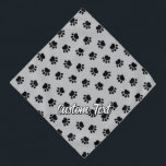 Bandana Motif Pet Pw Pis<br><div class="desc">Des pattes d'animaux. Motif sans couture. Couleur arrière - plan personnalisée. Texte personnalisé.</div>