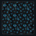 Bandana motif transparent Empreinte de patte en bleu et no<br><div class="desc">motif transparent Empreinte de patte en bleu et noir</div>