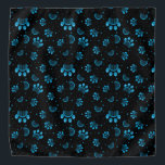 Bandana motif transparent Empreinte de patte en bleu et no<br><div class="desc">motif transparent Empreinte de patte en bleu et noir</div>