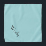 Bandana Nom de l'animal de compagnie Turquoise Bleu Texte<br><div class="desc">Bébé bandana bleu, personnalisée avec le nom de votre animal ! Parfait pour toutes les occasions. La couleur arrière - plan est personnalisable à n'importe quelle couleur que vous désirez, tout comme le style de police, la taille et/ou la couleur ; à l'aide du menu modifier. Personnalisez-le à votre gout !...</div>