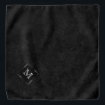 Bandana Onyx Black Velvet | Monogramme de hachage de table<br><div class="desc">Dramatique palette de moody avec arrière - plan de velours concassé d'inspiration gothique foncé et riche de la collection "Moody Jewel Tones". Ce design présente une texture aquarelle en velours d'inspiration grunge à bijou profond. Le faux garnissage métallique lui donne un raffinement propre et un look personnalisé. Le moderne dégradé...</div>