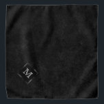 Bandana Onyx Black Velvet | Monogramme de hachage de table<br><div class="desc">Dramatique palette de moody avec arrière - plan de velours concassé d'inspiration gothique foncé et riche de la collection "Moody Jewel Tones". Ce design présente une texture aquarelle en velours d'inspiration grunge à bijou profond. Le faux garnissage métallique lui donne un raffinement propre et un look personnalisé. Le moderne dégradé...</div>