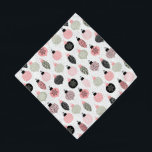 Bandana Ornements de Noël rose et vert blanc Arrière - pla<br><div class="desc">Combinaison soignée d'ornements rose,  vert et noir avec un arrière - plan blanc.</div>