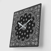 bandana paisley square clock vierkante klok (Hoek)