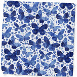 Bandana Papillons Aquarelle Bande bleue<br><div class="desc">Peinture à papillon bleu et blanc Indigo.</div>