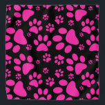 Bandana Paw-Prints rose et noir<br><div class="desc">Empreintes ! Impression Motif avec des empreintes de pattes d'un chien ou d'un chat dans un graphisme rose chaud et noir.</div>