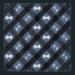 Bandana Paysage bleu pays - Animaux domestiques<br><div class="desc">Animal de compagnie Bandana. Doté d'un élégant motif Country Blue Plaid. La couleur arrière - plan bleue peut être changée en n'importe quelle couleur. ⭐ 99% de mes designs dans mon magasin sont faits en couches. Cela vous permet de redimensionner et de déplacer facilement les graphiques et le texte pour...</div>