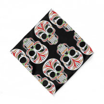 Peinture à la main crâne multicolore en noir motif