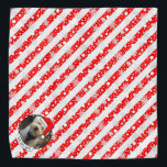 Bandana Photo personnalisée Noël Père Noël Pet HO HO HO HO<br><div class="desc">Casquette du Père Noël - Cadre amusant avec un chapeau du Père Noël. HO,  oh ! Copyright © Angi Laframboise. Joli,  coloré,  modèle photo de vacances. Cadeaux de Noël personnalisés pour animaux de compagnie.</div>