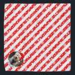 Bandana Photo personnalisée Noël Père Noël Pet HO HO HO HO<br><div class="desc">Casquette du Père Noël - Cadre amusant avec un chapeau du Père Noël. HO,  oh ! Copyright © Angi Laframboise. Joli,  coloré,  modèle photo de vacances. Cadeaux de Noël personnalisés pour animaux de compagnie.</div>