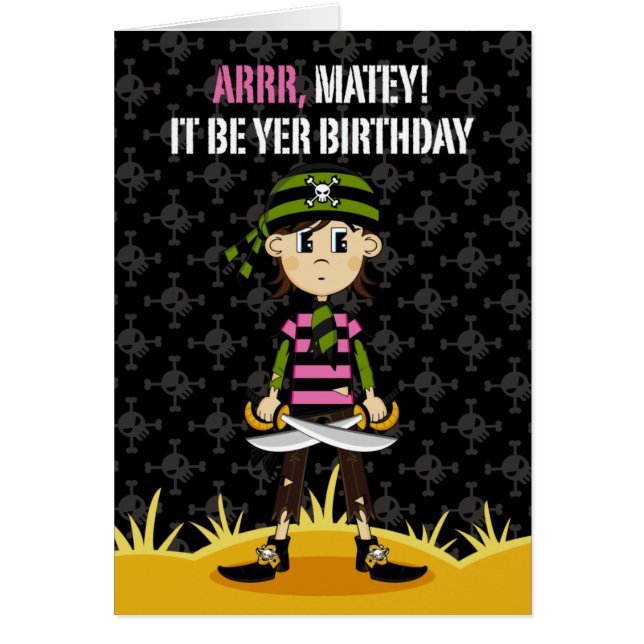 Bandana Pirate Girl Card (Voorkant)