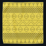 Bandana Poète Motif géométrique<br><div class="desc">Bandana de marionnettes Motif géométrique tendance. Impression noire sur arrière - plan or.</div>