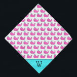 Bandana Preppy Pink et Aqua Whales Monogram Animaux<br><div class="desc">Ce mignon bandana de chien présente des baleines roses et aqua sur blanc. Personnalisez le monogramme aqua correspondant avec votre choix d'origine.</div>