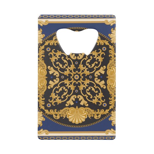 Bandana Print : Black Blue Gold. (Devant)