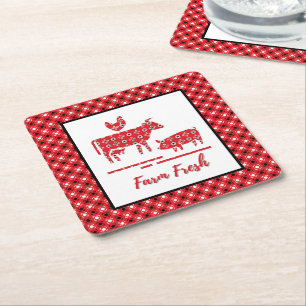 Bandana Print Vierkante Kartonnen Onderzetter