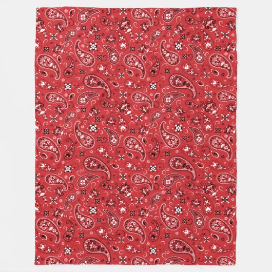 Bandana Red Paisley Fleece Deken (Voorkant)