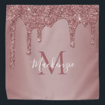 Bandana Rose amusant Gold Sparkle Parties scintillant Driv<br><div class="desc">Parties scintillant Rose amusant Gold Sparkle Drips Monogram Bandana avec la parties scintillant d'or rose/rose faux mode goutte sur un arrière - plan chic avec votre monogramme et nom personnalisés. Veuillez nous contacter à cedarandstring@gmail.com si vous avez besoin d'aide pour la conception ou les produits correspondants.</div>