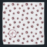 Bandana Rose Gold Parties scintillant Empreintes de pattes<br><div class="desc">Montrez combien vous aimez les animaux avec ce mignon bandana à motif empreinte de patte de parties scintillant en or rose avec votre monogramme ou initial. Parie que votre animal de compagnie aura l'air adorable le porter aussi!</div>