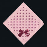 Bandana Rose roux avec coeur bordeaux et poitrine Monogram<br><div class="desc">Pastel Coral Blush Pink,  parsemé de coeurs bordeaux,  et fini avec un arc bordeaux merlot girly...  puis monogrammé et personnalisé avec le nom de votre animal. Vous pouvez modifier la couleur de l'Arrière - plan et le style,  la taille et la couleur du texte à l'aide du menu d'édition.</div>