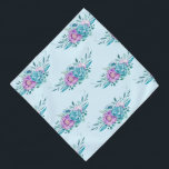 Bandana Roses bleu et rose<br><div class="desc">Belle roses bleu et rose sur arrière - plan bleu bébé</div>